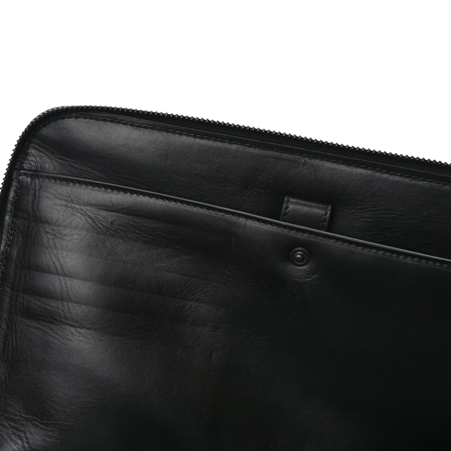 Perforated Calfskin Leggero Clutch Black