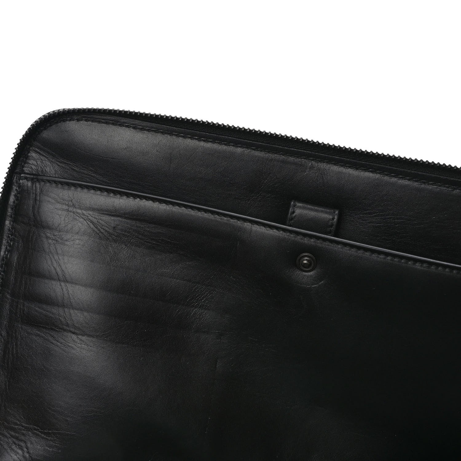 Bottega Veneta Perforated Calfskin Leggero Clutch Black 8 of 8