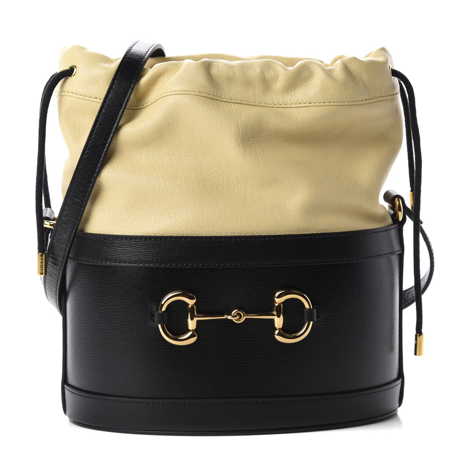 Gucci Azalea Sakai Be Green Calfskin Horsebit 1955 Drawstring Bucket Bag Black Butter 1 of 10