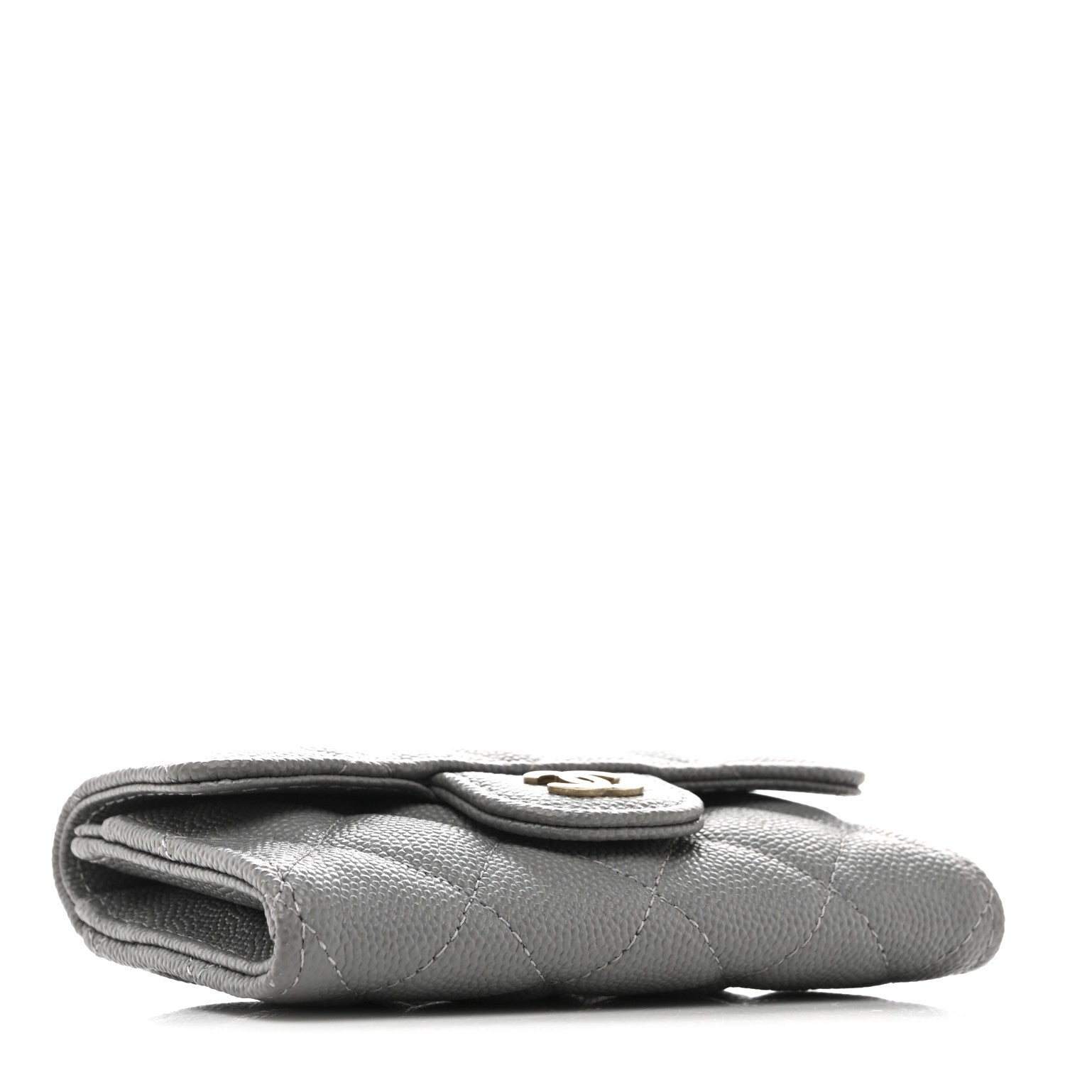 Chanel Caviar Quilted Flap Card Holder Wallet Grey 4 of 10