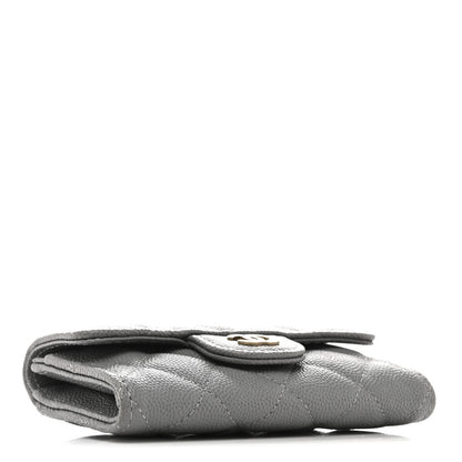 Chanel Caviar Quilted Flap Card Holder Wallet Grey 4 of 10