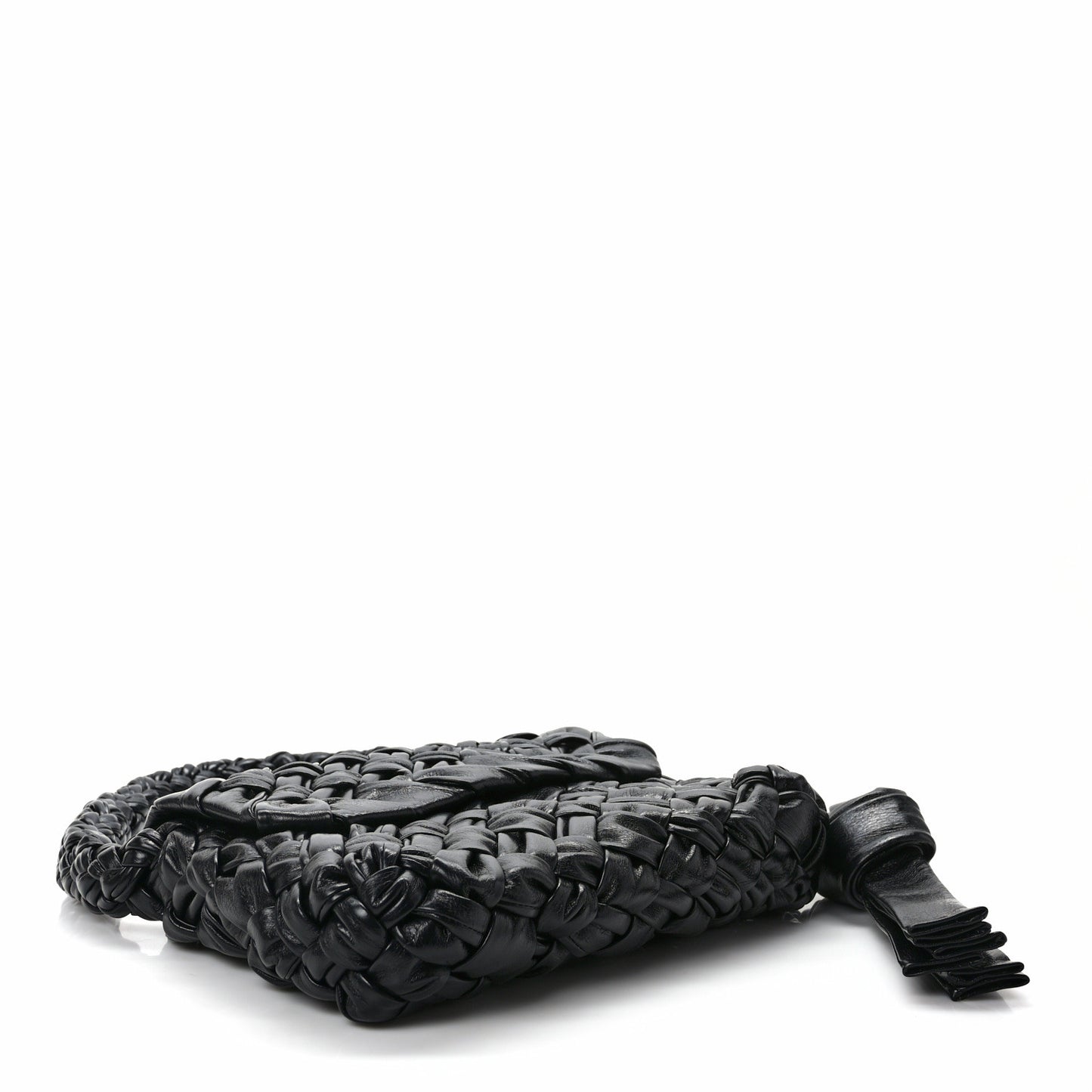 Calfskin Foulard Intreccio Kalimero Città Shoulder Bag Black