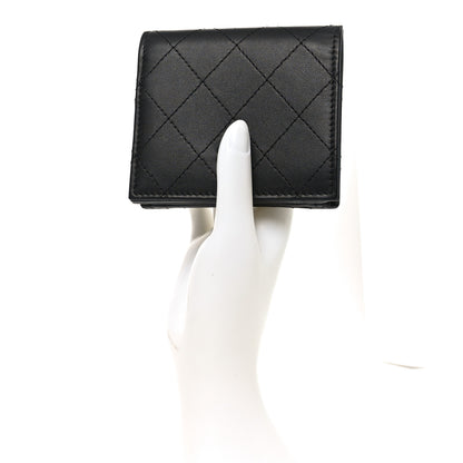 Chanel Calfskin Quilted Compact Bifold Wallet So Black 2 of 8