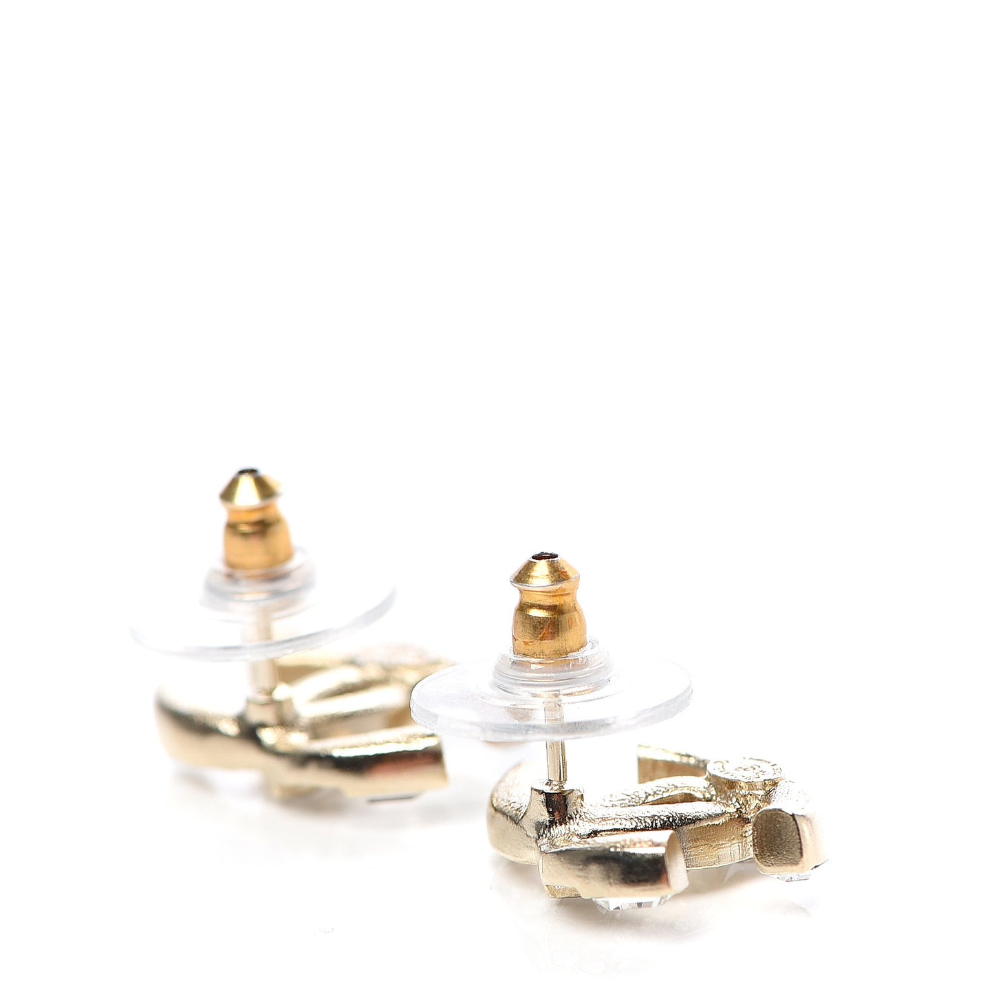Crystal Baguette CC Earrings Gold