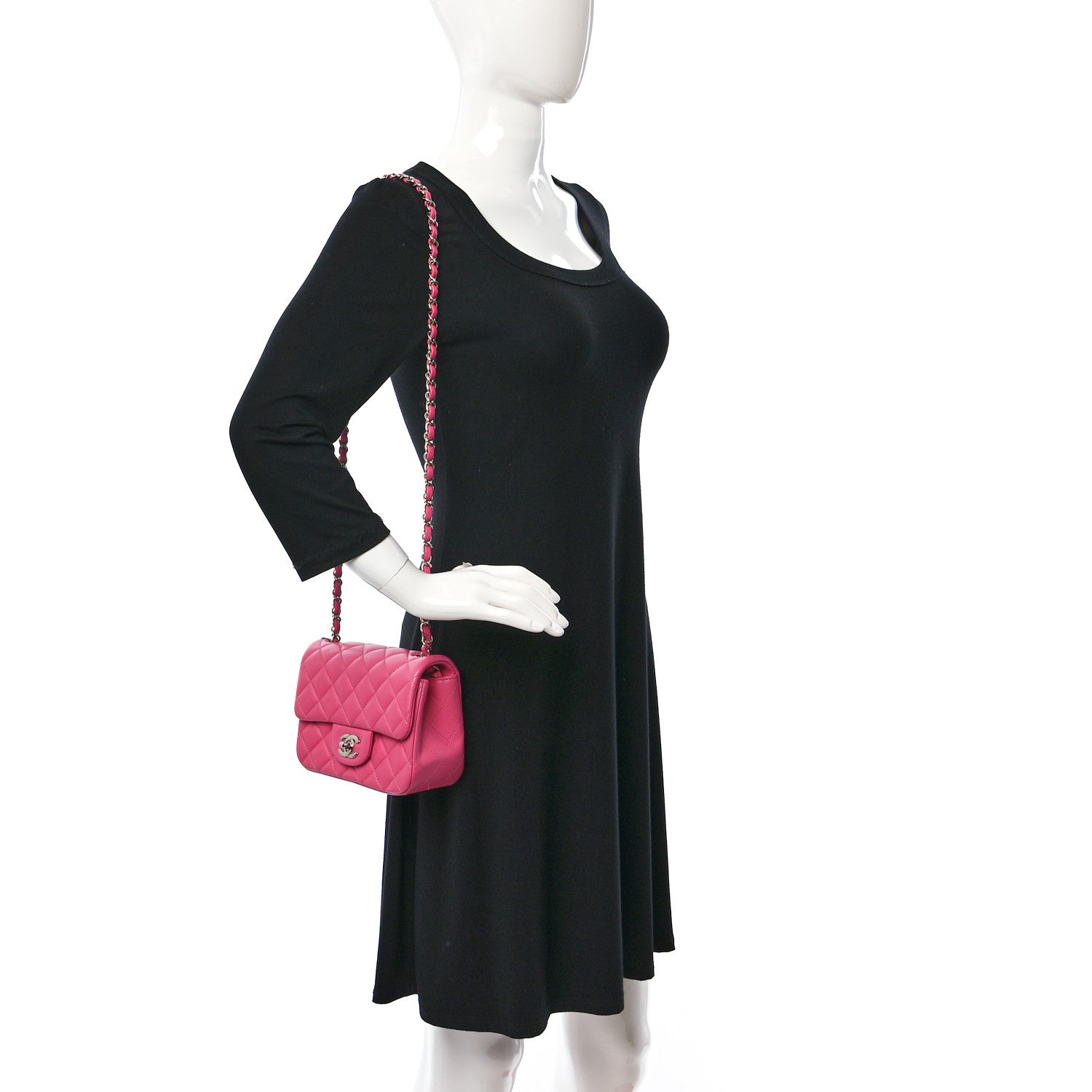 Chanel Lambskin Quilted Mini Square Flap Pink 2 of 9