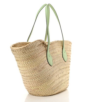 Gucci Straw Calfskin Plexiglass Small Logo Tote Pale Green 3 of 12