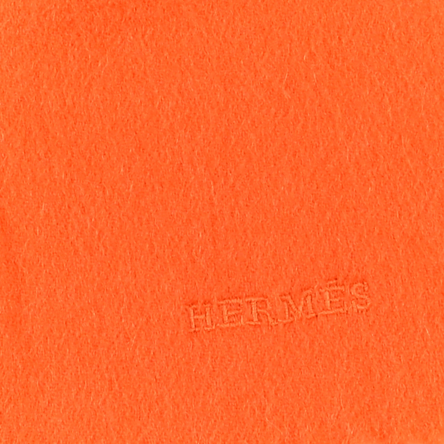 Hermes Cashmere Fringe Stole Orange 4 of 4