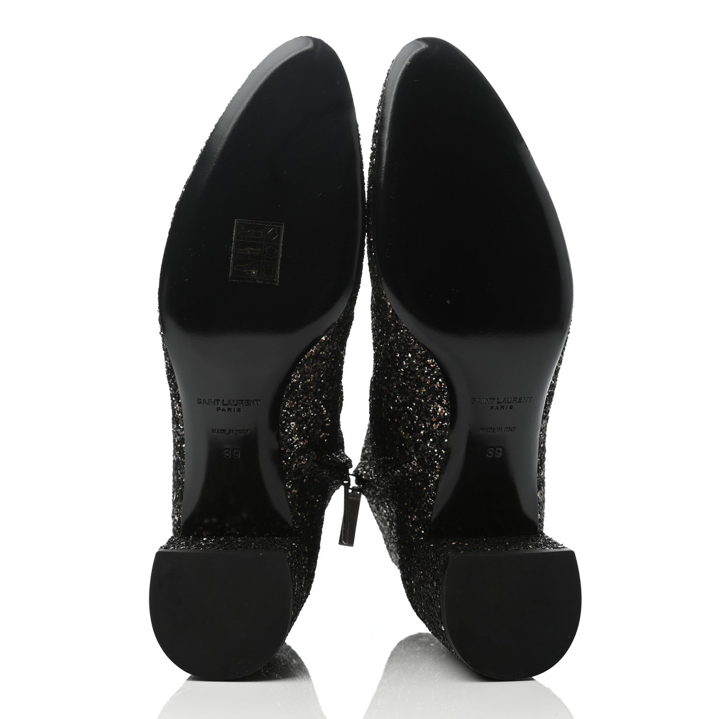 Glitter Loulou Ankle Boots 39 Black Gold