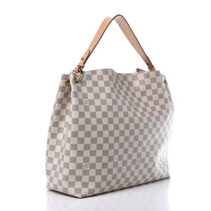 Louis Vuitton Damier Azur Graceful MM Rose Ballerine 3 of 15
