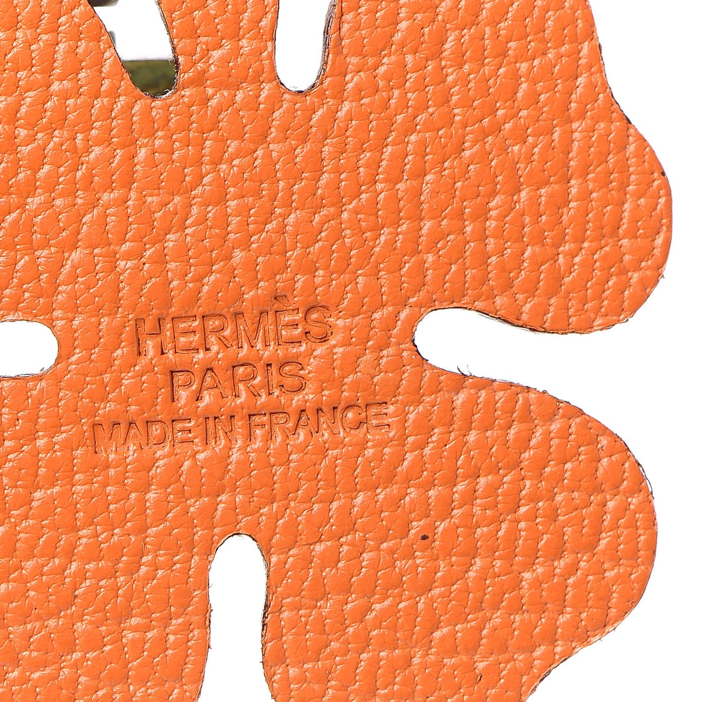 Chevre Mysore Lucky Clover Key Chain Bag Charm Vert Anis Orange