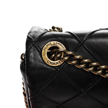 Chanel Calfskin Diamond Debossed Large Cosmos Flap Black 8 of 8