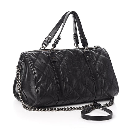 Chanel Calfskin Quilted Small Casual Riviera Bowling Bag Black 3 of 12