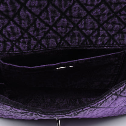 Chanel Denim Quilted Denimpression Flap Purple Black 3 of 3