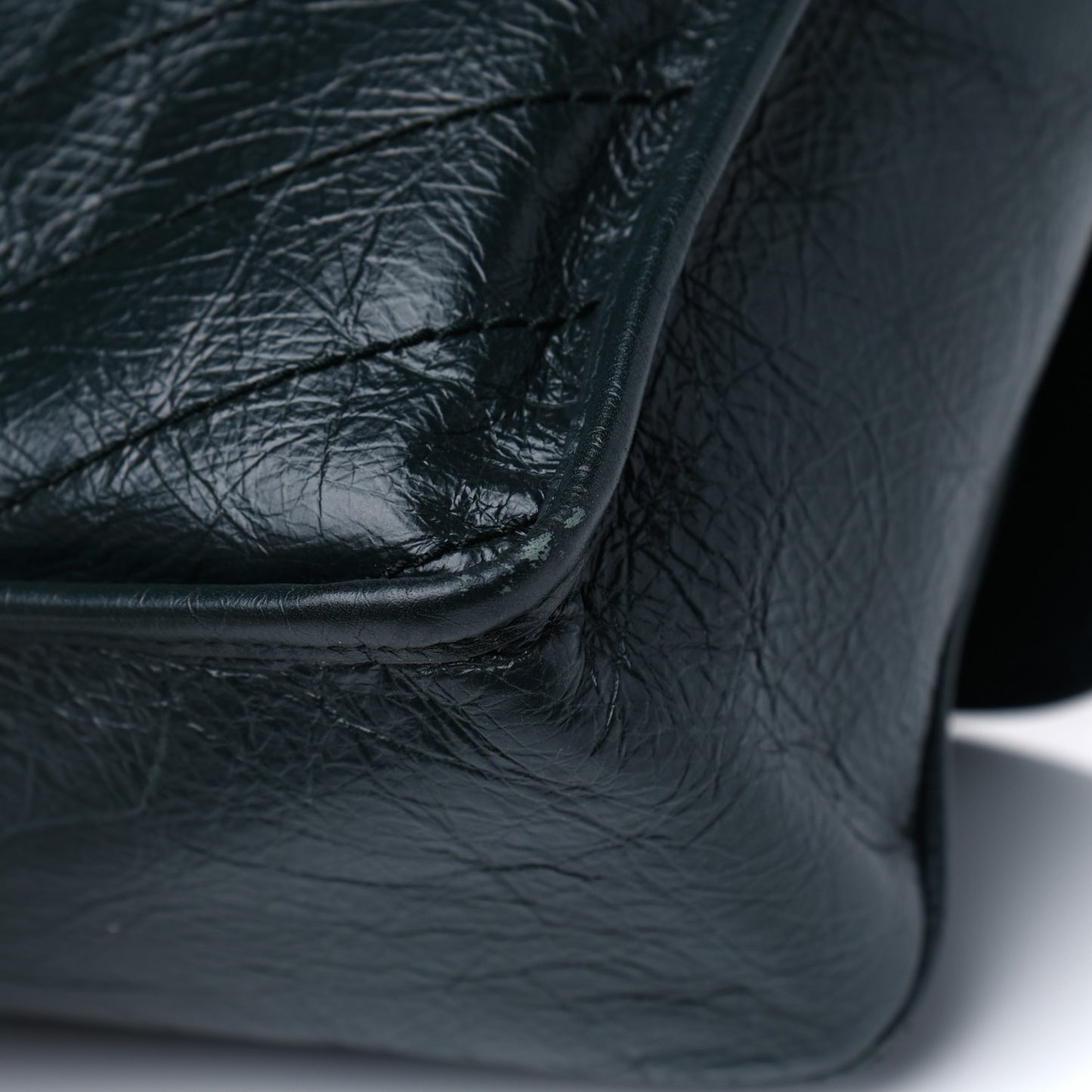 Crinkled Calfskin Matelasse Monogram Medium Niki Chain Satchel Peacock Green