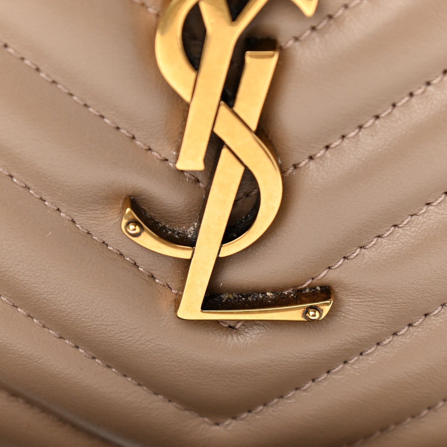 Saint Laurent Calfskin Matelasse Monogram Lou Camera Bag Dark Beige 11 of 11