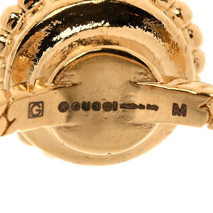 Gucci Metal Crystal Resin Interlocking G Flower Ring M Gold Pink 4 of 7