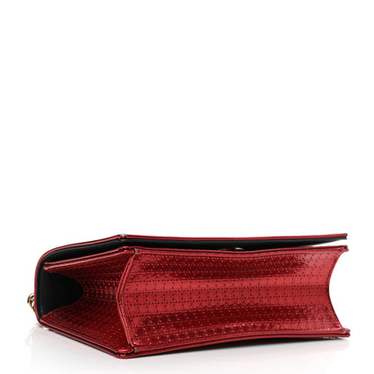 Christian Dior Metallic Patent Micro-Cannage Small Diorama Flap Bag Red 4 of 12