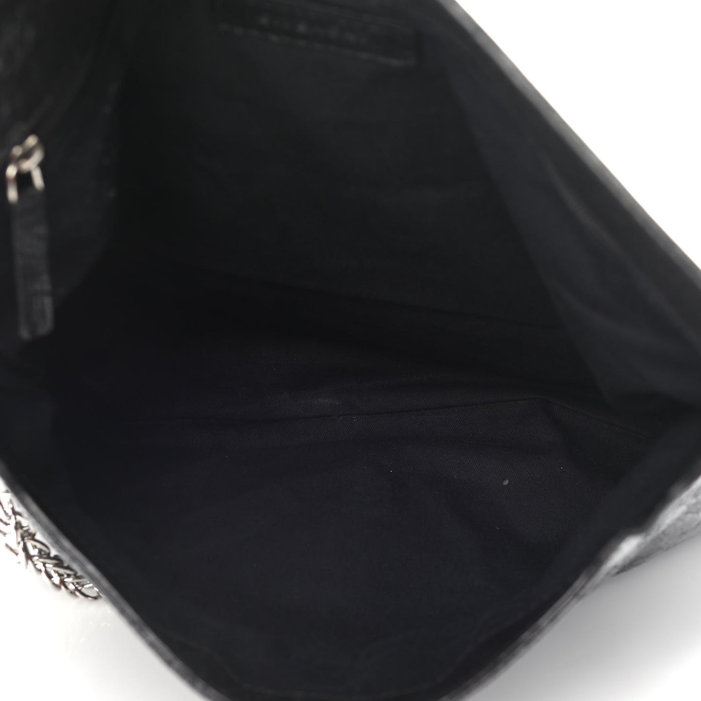 Crinkled Patent Envelope Folded Clutch Black