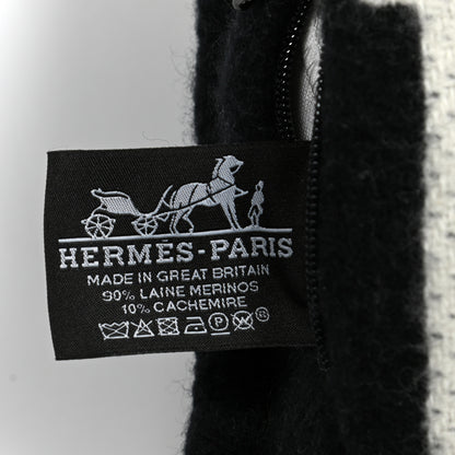 Hermes Wool Cashmere Avalon III Pillow PM Ecru Black 3 of 3