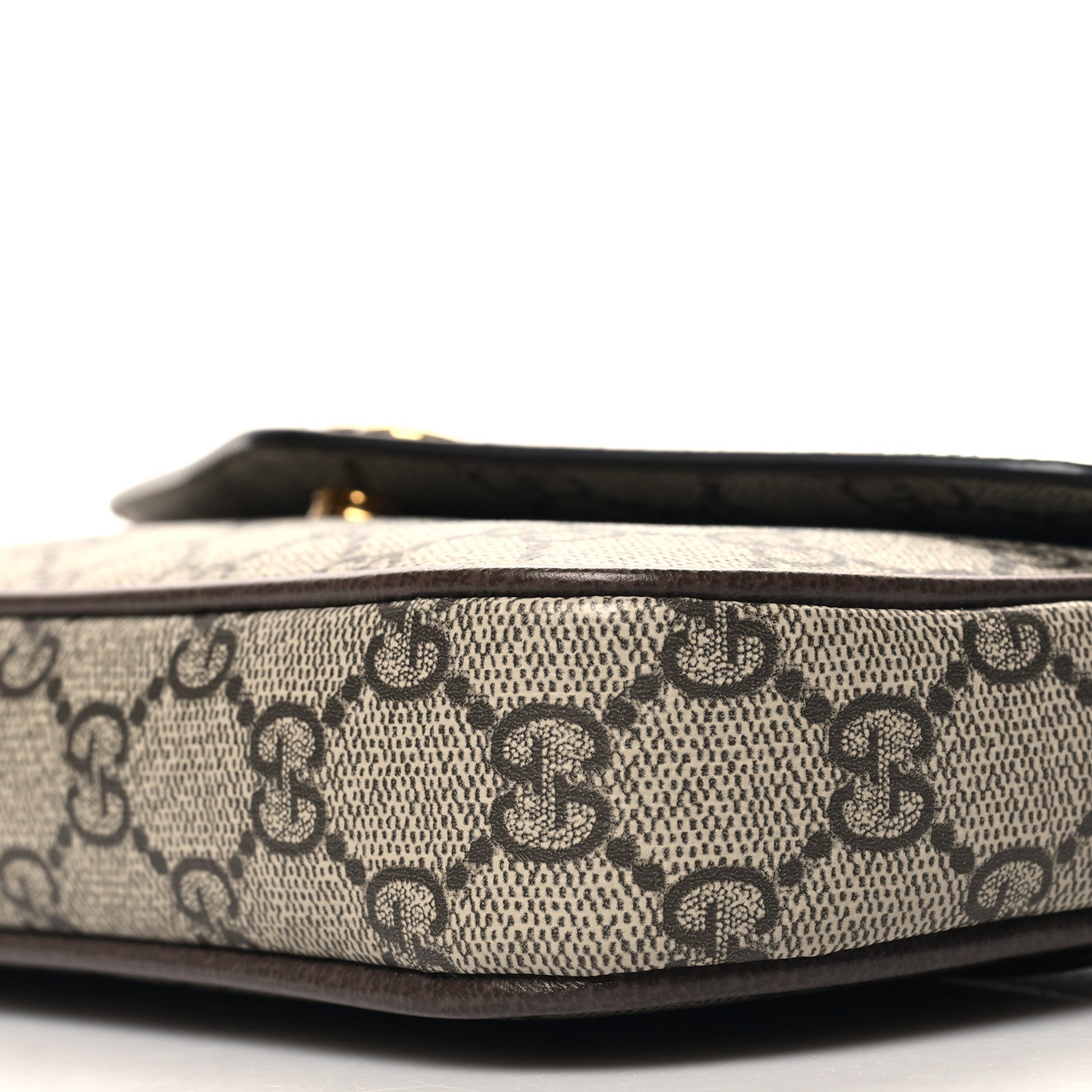 Gucci GG Supreme Monogram Textured Dollar Calfskin Web Mini Ophidia Envelope Shoulder Bag Beige Ebony 10 of 11