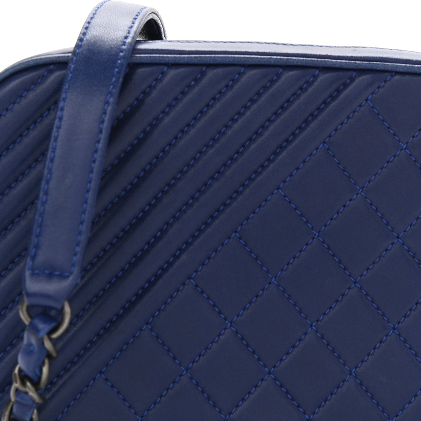 Lambskin Small Coco Boy Camera Case Blue