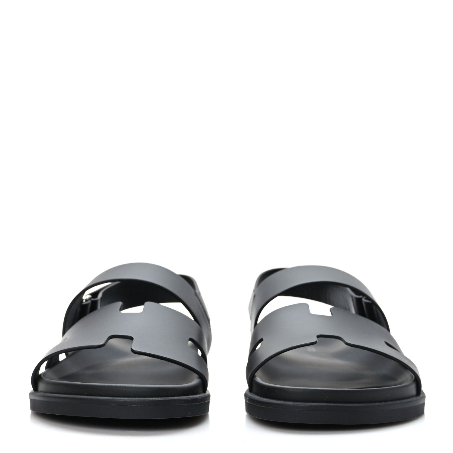 Hermes Calfskin Mens Genius Sandals 43 Black 2 of 9