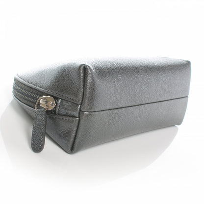 Chanel Calfskin Camellia Cosmetic Case Dark Silver 4 of 8