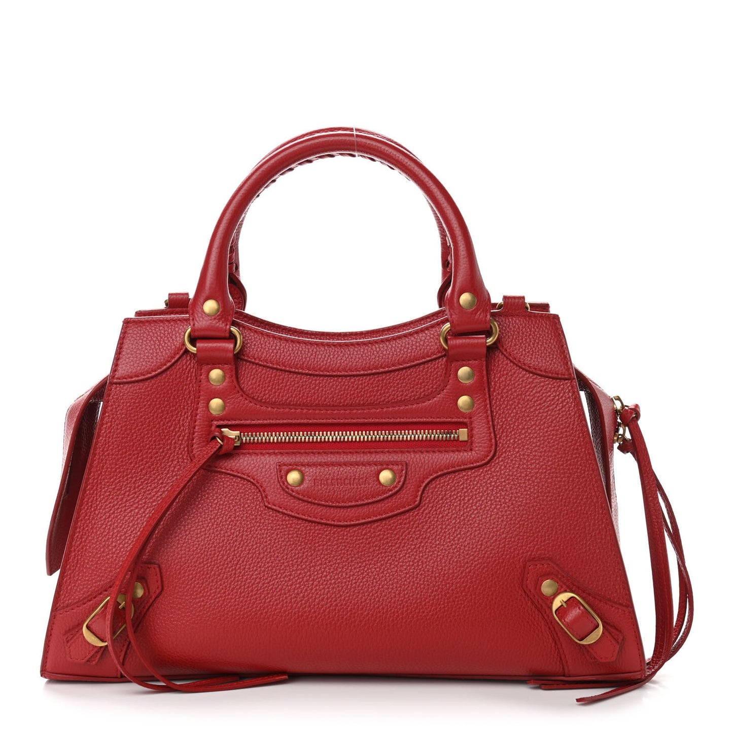 Grained Calfskin Neo Classic Gold Hardware S City Medium Red