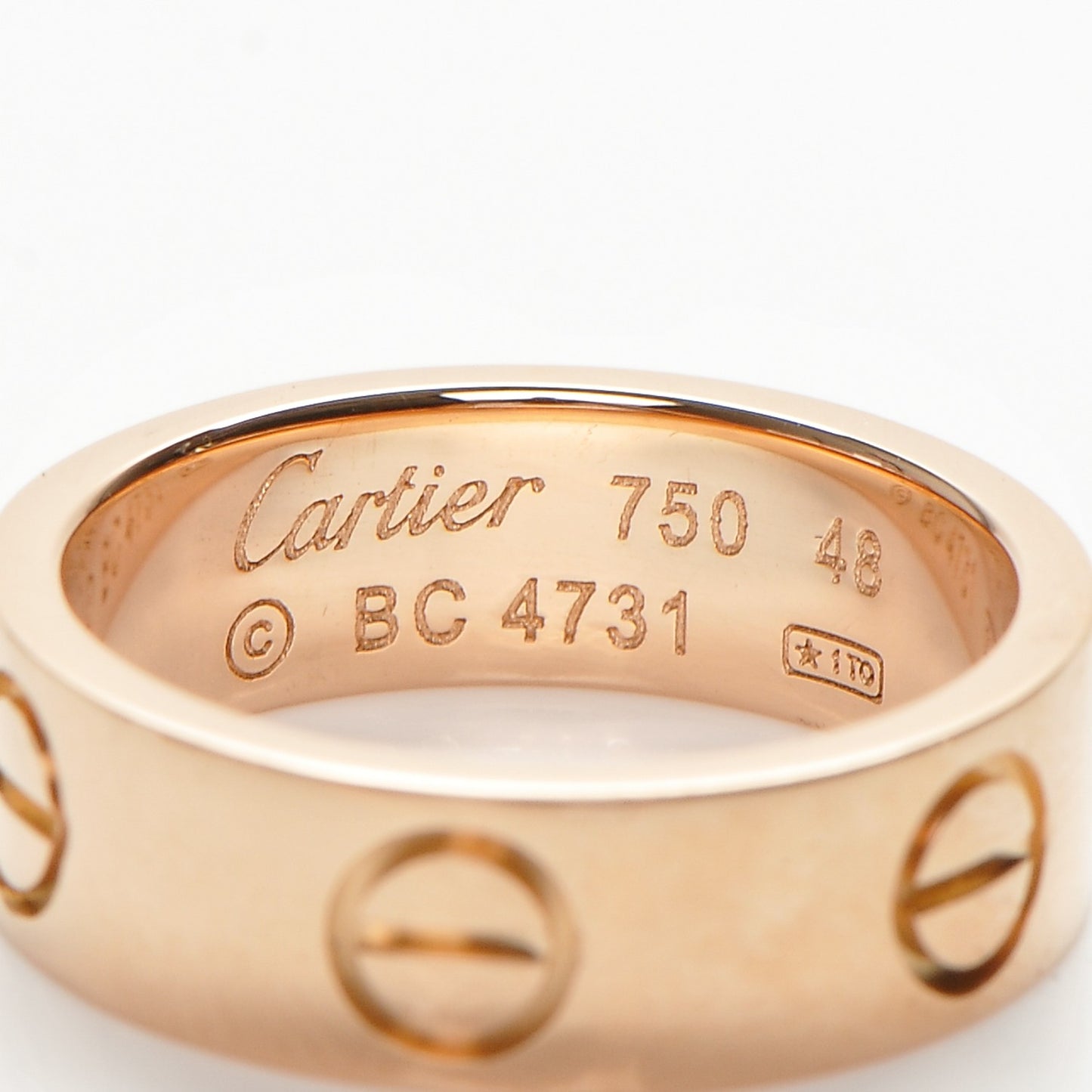 18K Pink Gold 5.5mm LOVE Ring 48 4.5