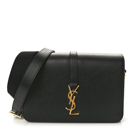 Saint Laurent Textured Calfskin Medium Classic Monogram Universite Bag Black 1 of 9