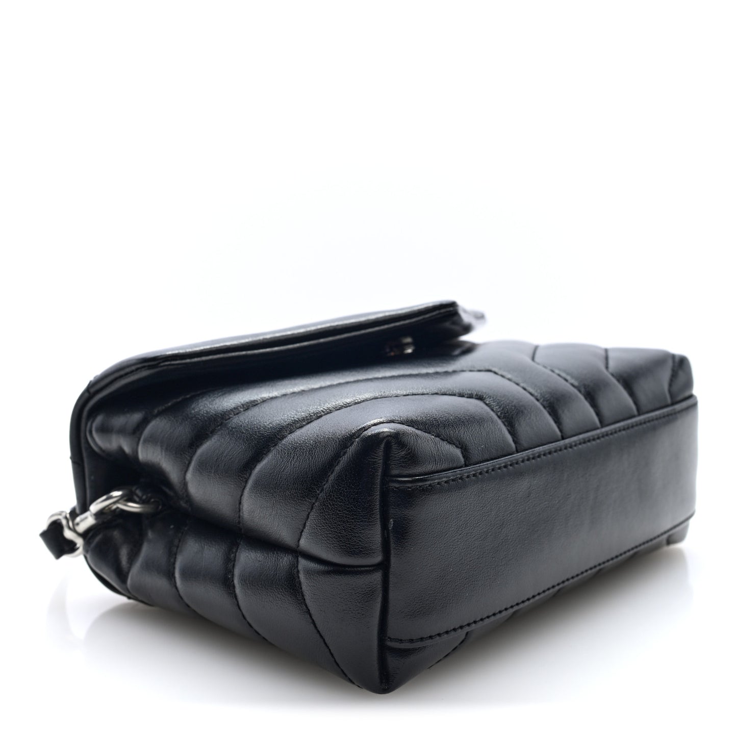 Calfskin Y Quilted Monogram Toy Loulou Crossbody Bag Black