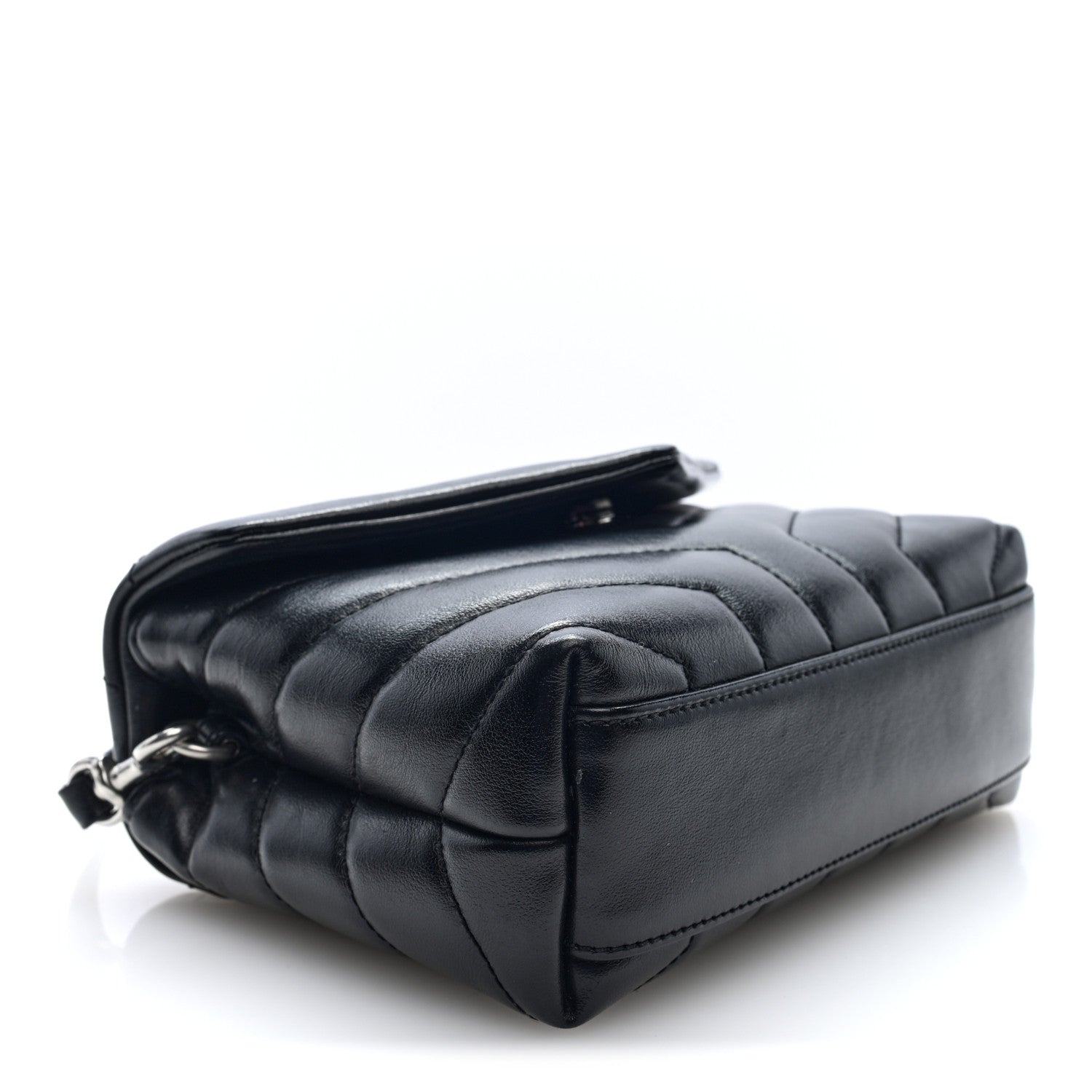 Saint Laurent Calfskin Y Quilted Monogram Toy Loulou Crossbody Bag Black 4 of 10