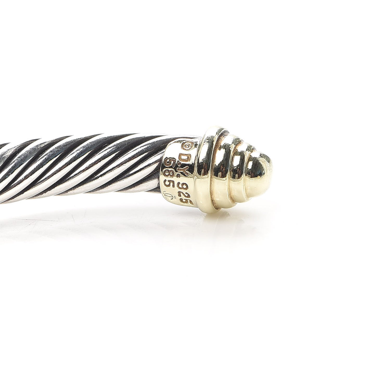 Sterling Silver 14K Yellow Gold 5mm Cable Classics Bracelet