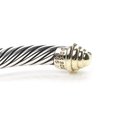 David Yurman Sterling Silver 14K Yellow Gold 5mm Cable Classics Bracelet 4 of 5