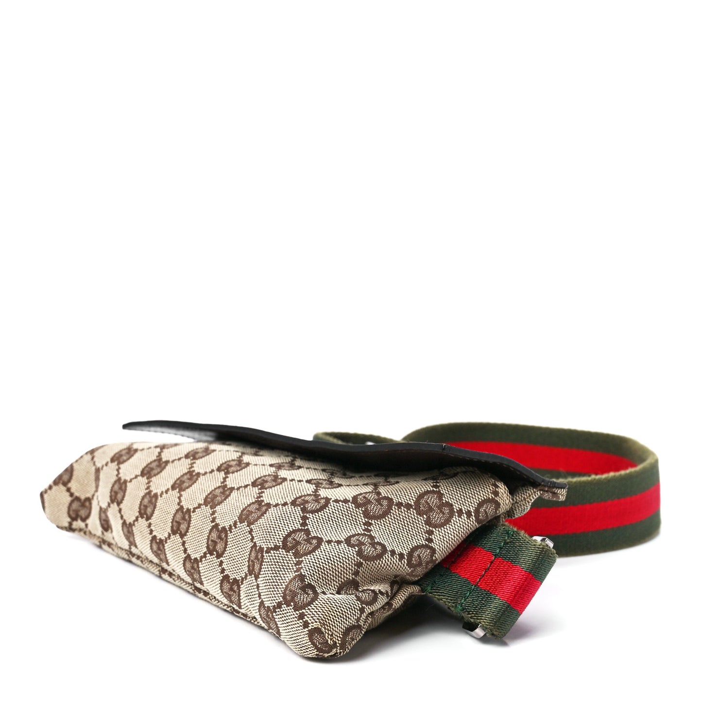 Monogram Web Belt Pouch Bag Brown