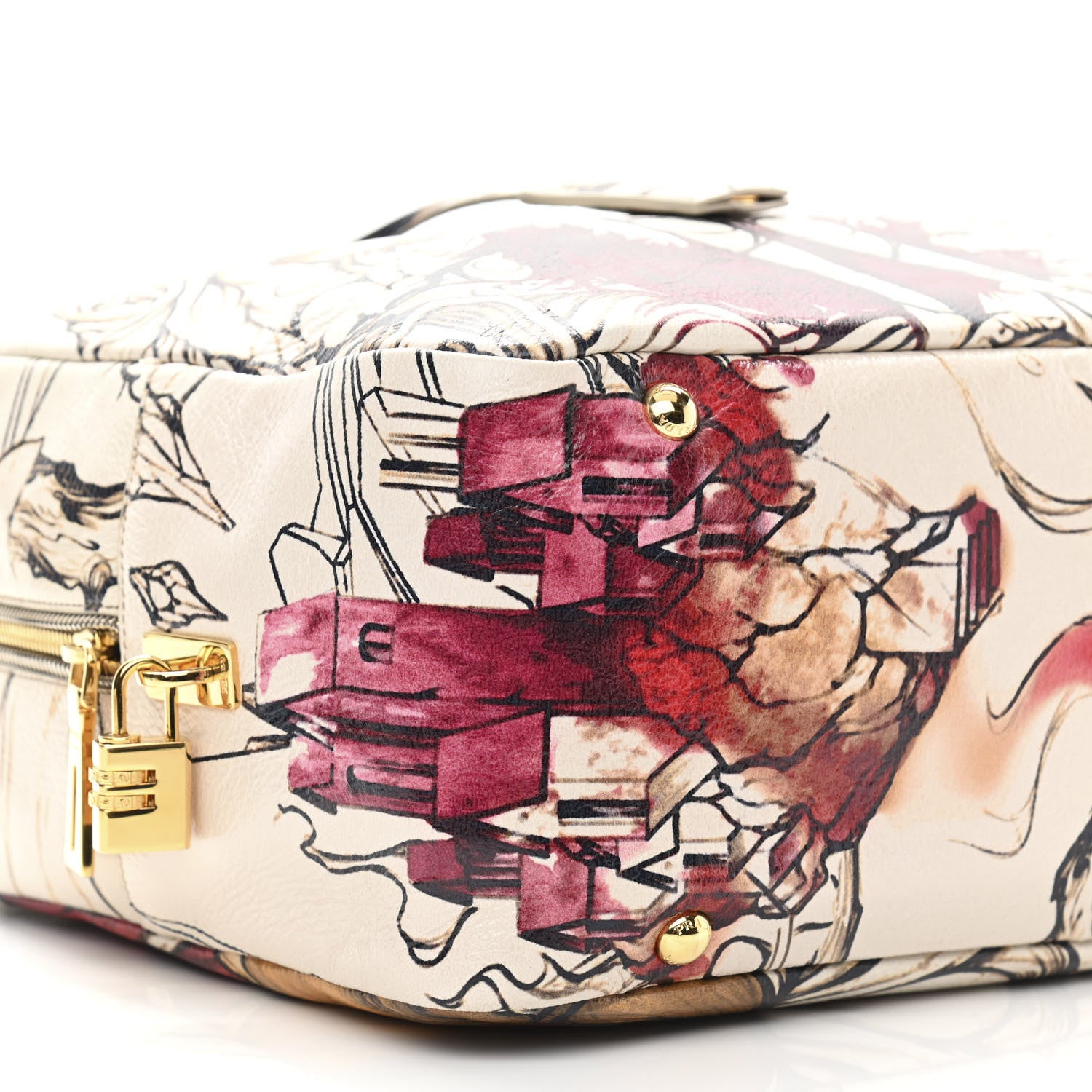Prada X JAMES JEAN Cervo Lux Fairy Print Large Double Handle Boston Bag Prugna 10 of 12