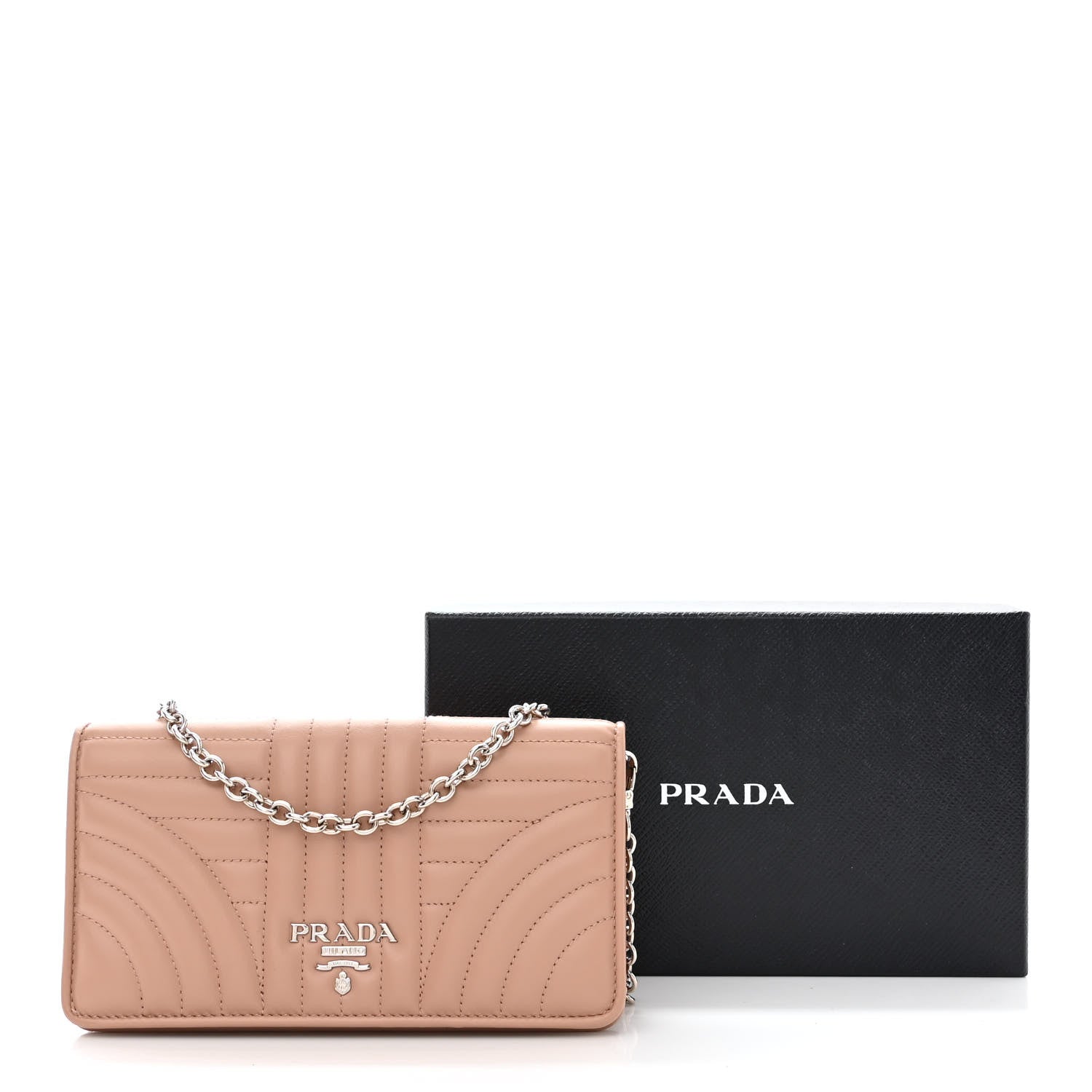 Prada Soft Calfskin Impunture Diagramme Chain Wallet Cipria 11 of 11