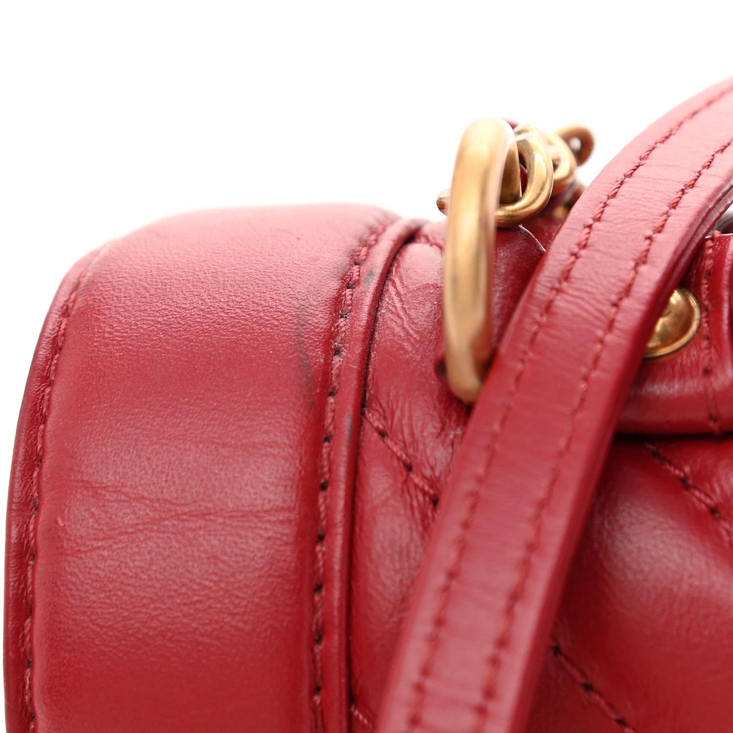 Chanel Calfskin Chevron Quilted Top Handle Flap Red 11 of 13