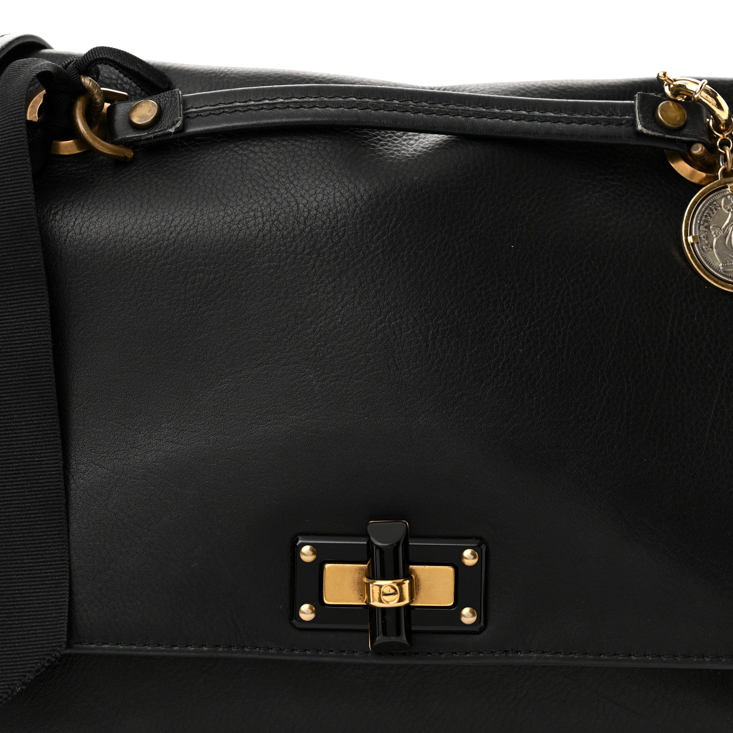 Lanvin Calfskin Medium Happy Shoulder Bag Black 6 of 8