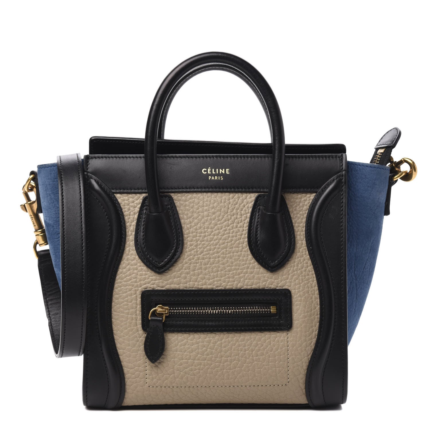 Celine Bullhide Calfskin Nubuck Nano Tri-Color Luggage Light Taupe 1 of 9