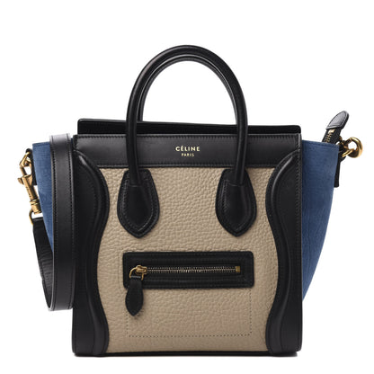 Celine Bullhide Calfskin Nubuck Nano Tri-Color Luggage Light Taupe 1 of 9