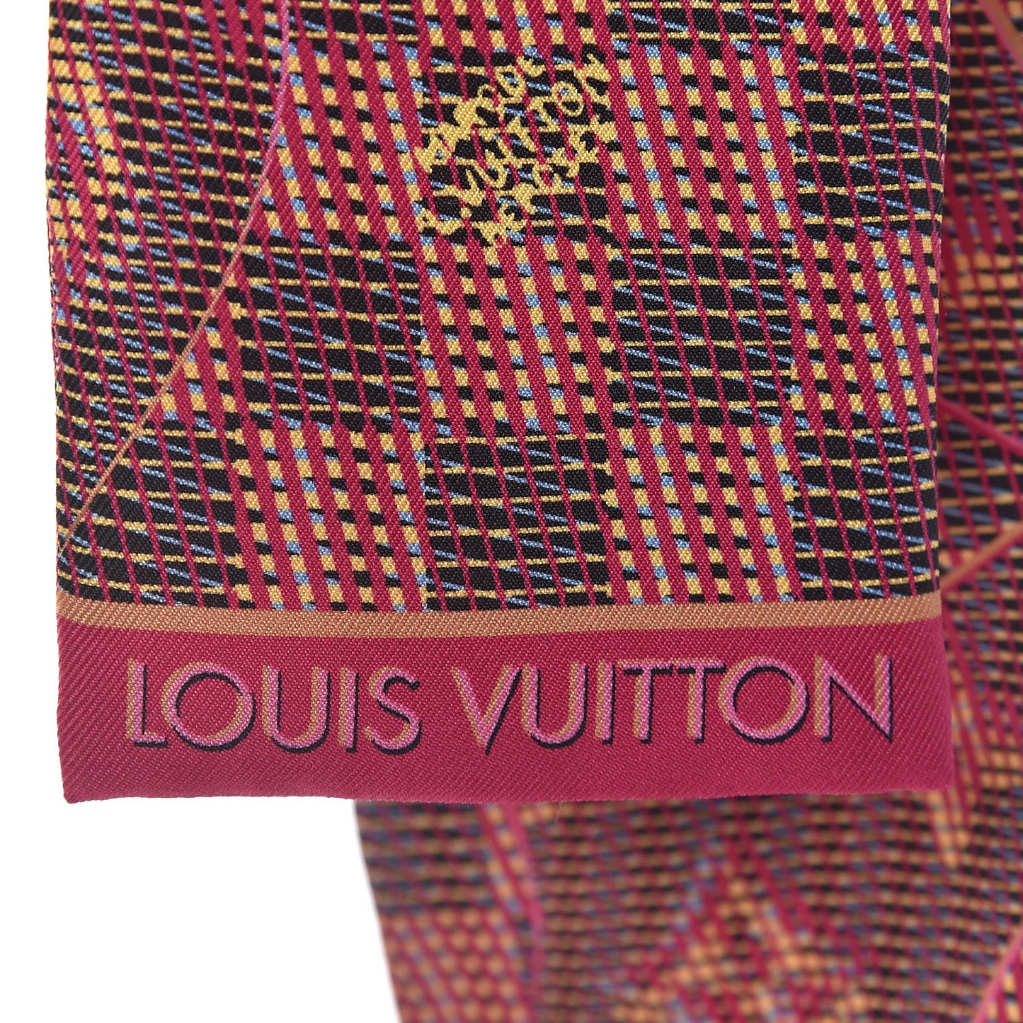 Silk Monogram Damier Pop Print Bandeau Pink