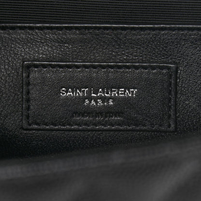 Saint Laurent Grain De Poudre Textured Mixed Matelasse Triquilt Medium Monogram Satchel Black 7 of 10