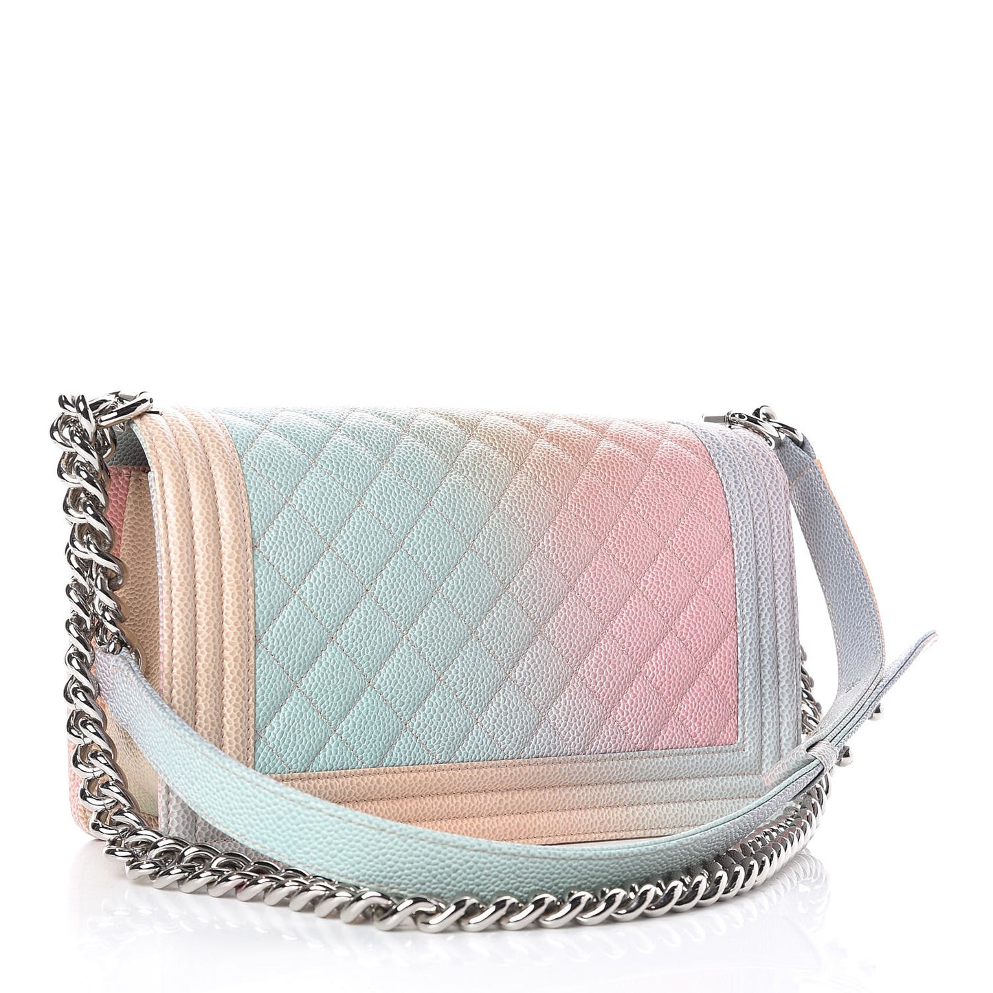 Caviar Quilted Medium Rainbow Boy Flap Multicolor