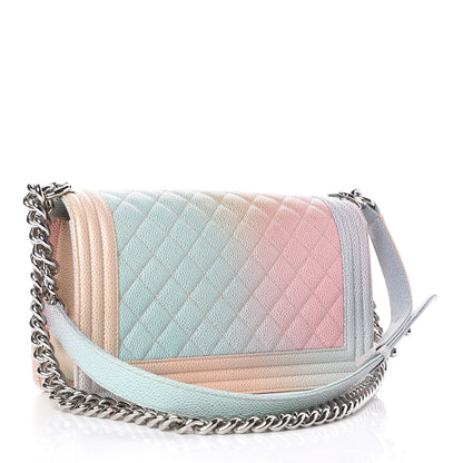 Chanel Caviar Quilted Medium Rainbow Boy Flap Multicolor 3 of 13