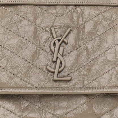 Saint Laurent Crinkled Calfskin Matelasse Monogram Medium Niki Chain Satchel Light Natural 9 of 11
