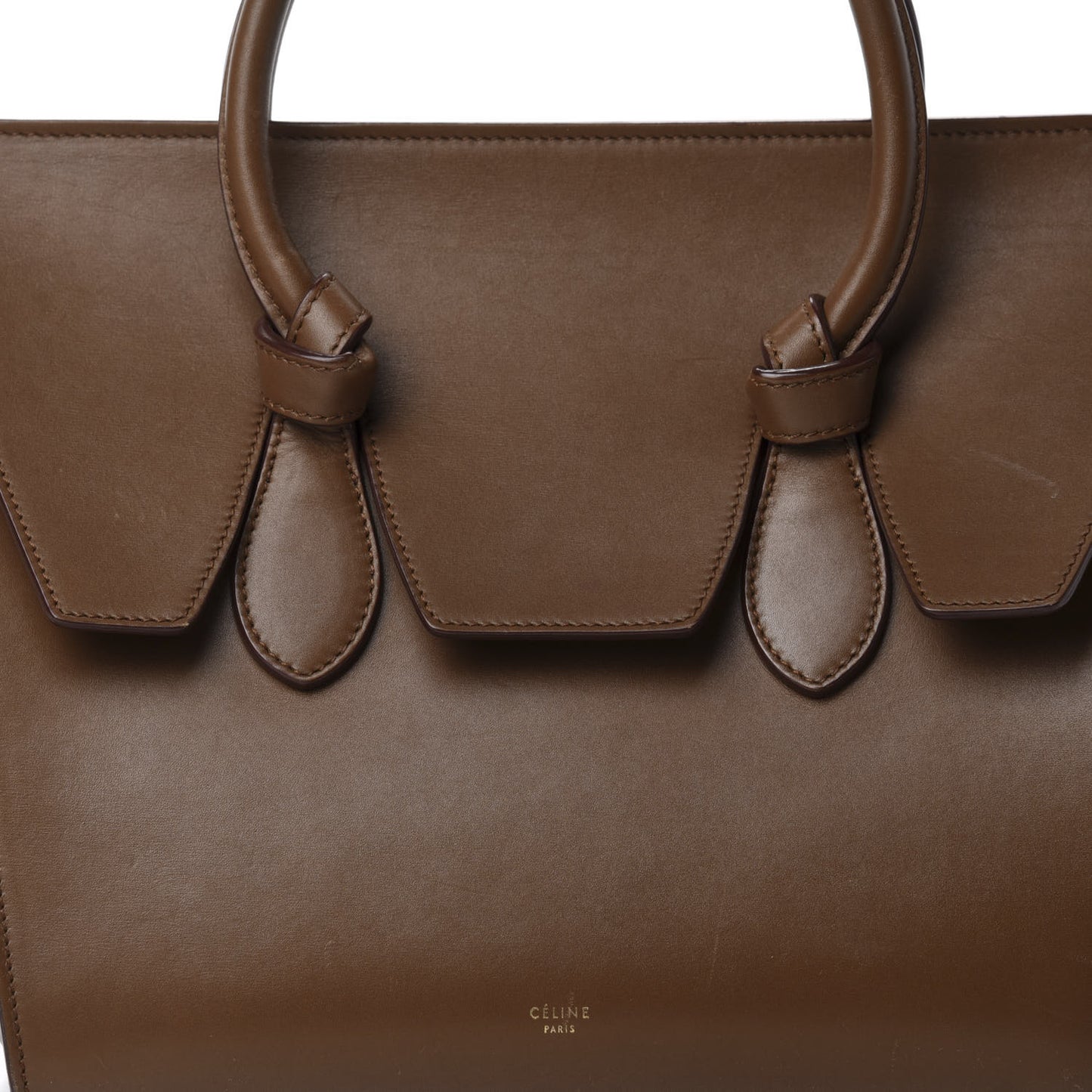 Palmelato Calfskin Mini Tie Knot Tote Camel
