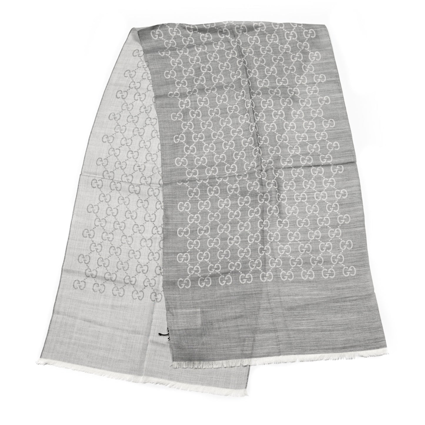 Wool Silk GG Monogram GGNat Scarf Lead
