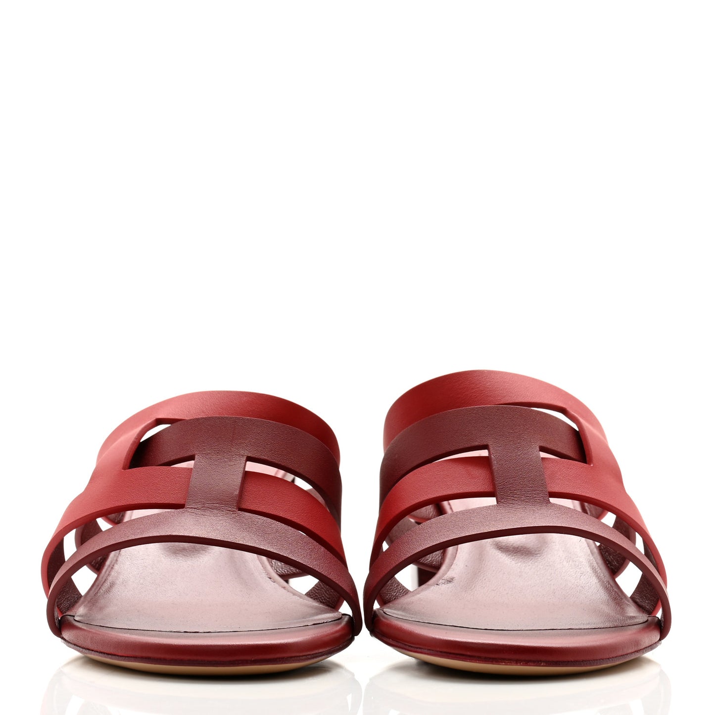 Calfskin Amica Sandals 38 Rouge Grenat Orange Solaire