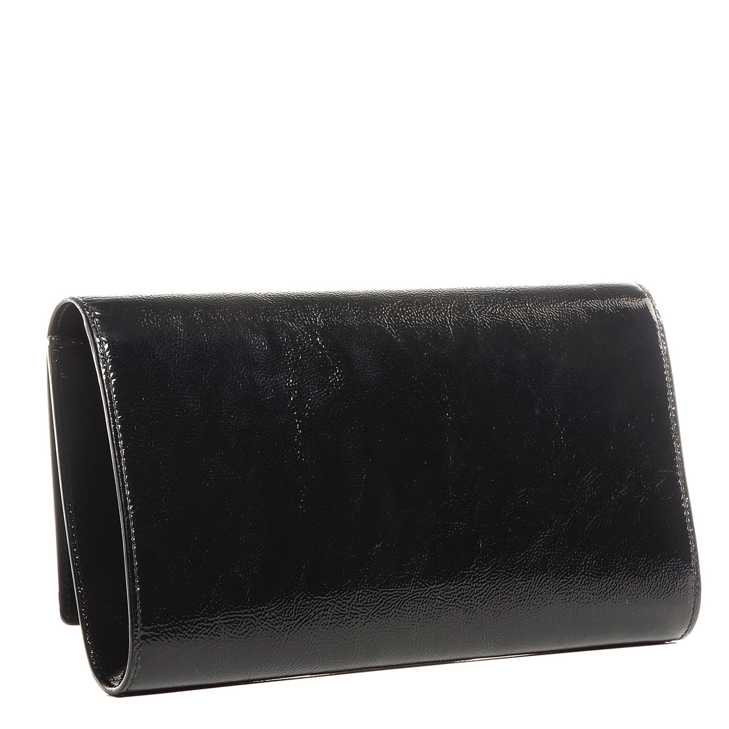 Textured Patent Monogram Large Belle De Jour Clutch Black